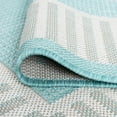 thumbnail image 6 of 5x8 Water Resistant, Indoor Outdoor Rugs for Patios, Front Door Entry, Entryway, Deck, Porch, Balcony | Outside Area Rug for Patio | Aqua, Striped Border | Size: 5'3'' x 7'3'', 6 of 8