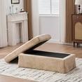 thumbnail image 3 of Noble House Junton 46" Chenille Ottoman, Modern Square Foot Stool with Metal Legs, Living Room, Bedroom, Wheat, 3 of 8