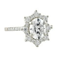 thumbnail image 2 of Oryn Jewel 1.5 Ct Oval Cut Lab-Created Simulated Diamond Ring - 14K White Gold Over - Dazzling Multi Diamond Halo Design for Women - Memorable Gift for Her - Elegant Jewelry for Celebrating, 2 of 6