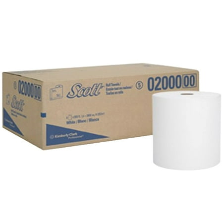 - Kimberly Clark Scott High Capacity Hard Towel Roll White, Paper, 950' Length x 8