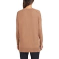 thumbnail image 2 of Matty M Women's V Neck Pullover Sweater with Side Slits (Camel, XS), 2 of 2