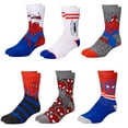 thumbnail image 1 of Pack de 6 calcetines Marvel Spiderman Athletic Crew para hombre y niño, 1 of 5
