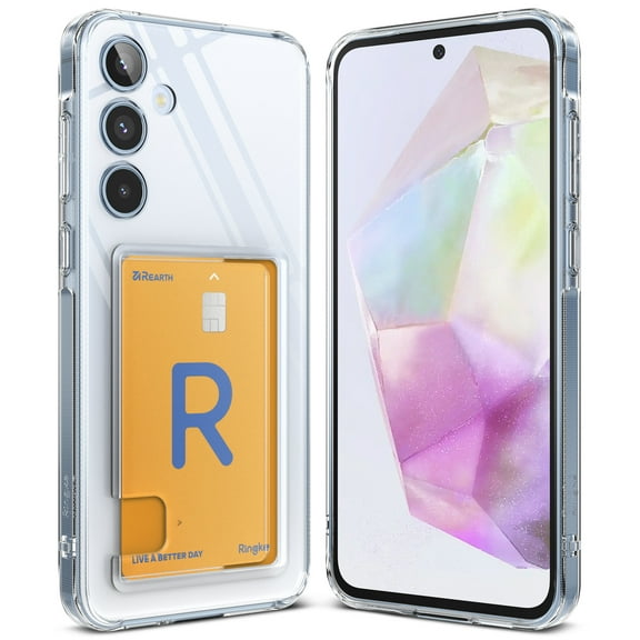Ringke for Samsung Galaxy A35 5G [Fusion Card] Clear Anti-Yellowing Heavy Duty Card Holder Case