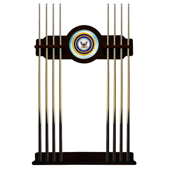 United States Navy Solid Wood Cue Rack with a English Tudor Finish