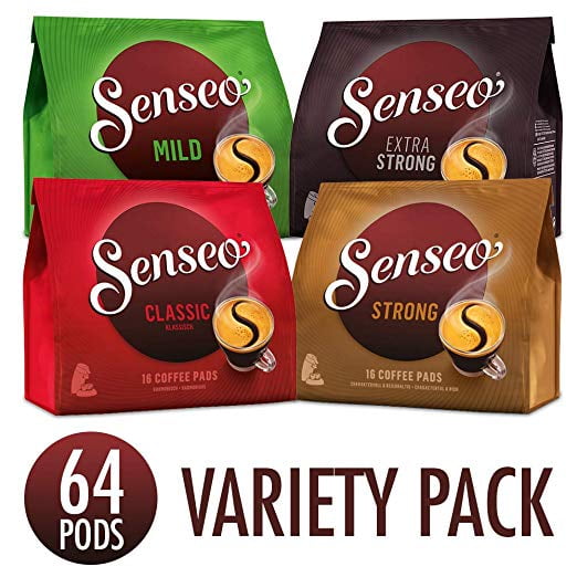 Senseo Coffee Pod Variety Pack, 64 pods (4 x 16 Mild, Classic, Strong
