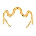 304 Stainless Steel Open Cuff Bangles Wavy Ring Real 18K Gold Plated 3/ ...