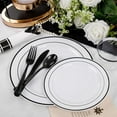 thumbnail image 4 of 210Pcs Black Plastic Dinnerware with Pre Rolled Napkins, Include:30 Dinner Plates, 30 Dessert Plates, 30 Paper Napkins, 30 Cups, 90 Plastic Cutlery, 4 of 6