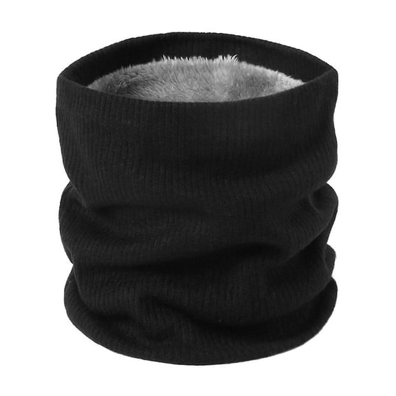 Loop Scarf Knit Neck Warmer Fleece Lined For Women Men Double-layered Lightweight Isfang