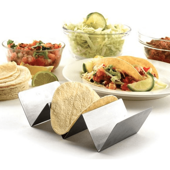 Norpro Stainless Steel Taco Rack, Holds 3 Tacos Each, Set of 2