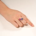 thumbnail image 3 of Ruby, Sapphire and Diamond Moissanite Engagement Ring on 10k White Gold, 3 of 3