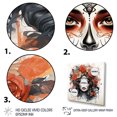 thumbnail image 3 of Designart "Mexican Watercolor Day of the Dead Diva II" Fashion Framed Wall Art Decor - Glam Red Woman Mexican Entryway Framed Wall Art Print, 3 of 6