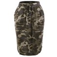 thumbnail image 2 of A2Y Women's Elastic Waist Self Tie Tulip Hem Side Pocket Skirt Dusty Camouflage 4XL, 2 of 5