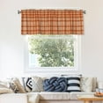 thumbnail image 7 of Orange Plaid Kitchen Curtains Simple Style 54"x18" Fall Thanksgiving Window Valances Autumn Farmhouse Window Treatment Rod Pocket Valances for Living Room Bedroom Decor, 7 of 7