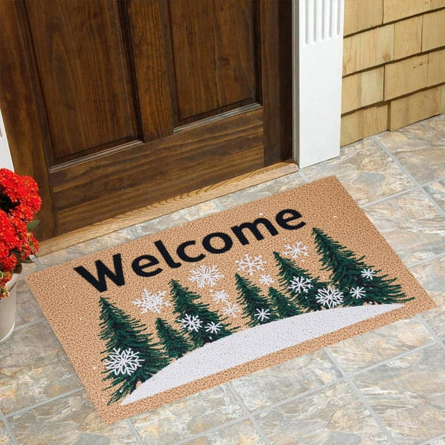 Festive Christmas Doormat Non Holiday Rug Indoor Outdoor For Home Entryway Seasonal Cheer