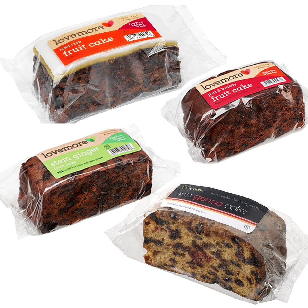 Bundle of 4 Lovemore Gluten Free Iced Fruit Cake x 1 Genoa Cake x