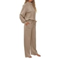 thumbnail image 3 of Conjuntos Deportivos de Dos Piezas para Mujer, Ideales para Otoño. Incluyen Sudadera con Cordón Ajustable y Pantalón Deportivo de Pierna . Caqui L, 3 of 9