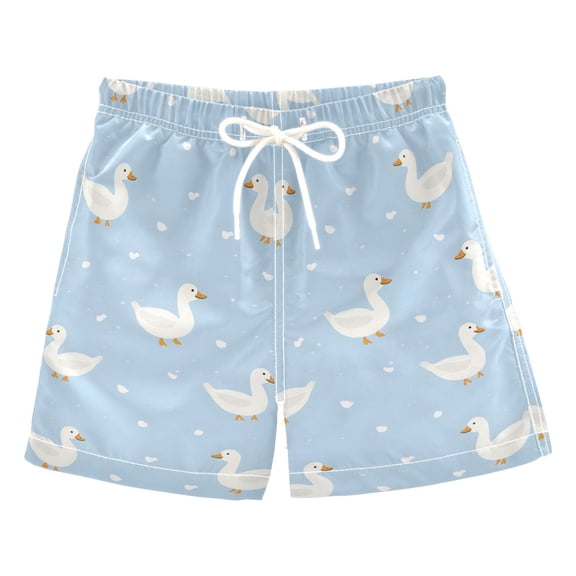 Geese Dot Pattern Swim Trunks Quick Dry Beach Pool Board Shorts Lightweight Stylish Print Sizes 2T to XL