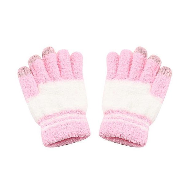 Guantes de invierno para niñas, de punto térmico, súper suaves y con forro polar, cálidos y con pantalla táctil.