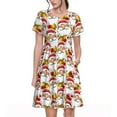 thumbnail image 1 of Balery Santa Claus bells Vestidos sueltos de manga corta para mujer, vestidos de verano 2025, vestidos casuales de corte A con vuelo., 1 of 6