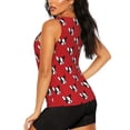 thumbnail image 3 of Xecao Bulldog Red print women's scoop neck, loose-fit workout tank tops for the gym., 3 of 9