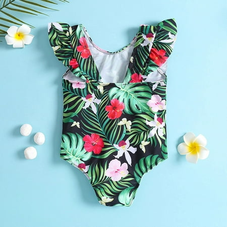 

Cathalem Girls One-piece Swimsuits Bikini Set Summer Toddler Girls Ruffles Floral Prints 1 Piece Swimwear Beach Onesie Swimsuit Bikini Size 20 Swimsuit Green 12-18 Months