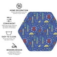 thumbnail image 3 of Honeii New-York City print Leather Coaster Set of 4, ideal for safeguarding your furniture from drinks spills and effortless cleanup-Hexagon, 3 of 6