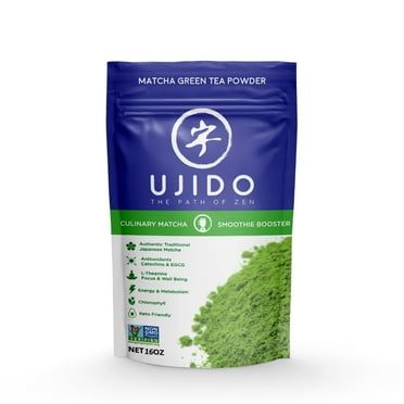 Ujido Culinary Matcha Smoothie Booster, 16 oz. – Japanese Culinary Grade Matcha Green Tea Powder – Hand-Picked Green Tea Leaf Powder – Antioxidant Superfood – For Smoothies & Pastries – Keto