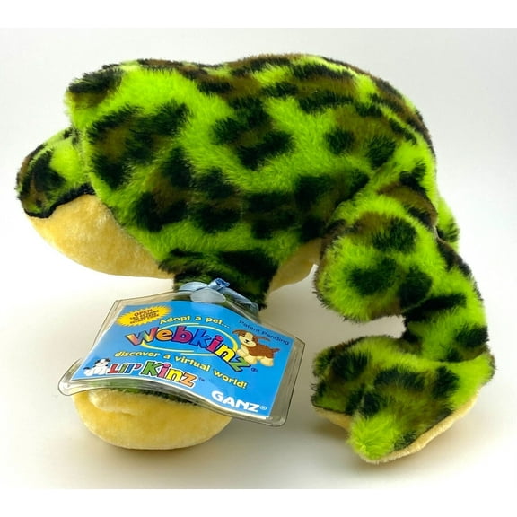Webkinz Lil'Kinz - Bullfrog Green & Yellow Frog (With Sealed Code)(6" Plush)(BONUS 1 WEBKINZ TRADING CARDS & 1 FUN CHOPS)