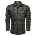 thumbnail image 4 of Men Plaid Casual Shirts Male Military Outdoor Loose Multi-pockets Tooling Shirts High Quality Man Large Long-sleeved Shirts 5XL, 4 of 6