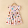 thumbnail image 4 of GYRATEDREAM Toddler Girls Summer Dress Kids Flared Sleeve Ruffle Hem A-Line Sundress Casual Midi Dresses 1-10Years, 4 of 4