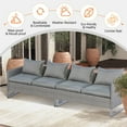 thumbnail image 4 of Costway Ensemble de Conversation pour Patio 2 Pcs Canapé Sectionnel Mobilier Siège Coussiné Jardin Gris, 4 of 10