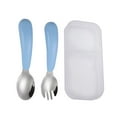 thumbnail image 1 of Freer Stainless Steel Kids Tableware Set Spoon Fork Cartoon Car Shape Compartment Design Baby Bowl Cutlery for Kitchen Blue Fork Spoon/Box, 1 of 8