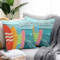 thumbnail image 2 of Throw Pillow Covers 24x24 Inch Set of 2, Surfboard Waterproof Outdoor Pillow Covers, Summer Starfish Palm Leaf Wood Grain Blue Decorative Cushion Pillowcases for Couch, Sofa, Bed, Garden, Patio, 2 of 9