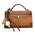thumbnail image 2 of Bolso Cuadrado Pequeño Otoño E Invierno Cuero Terciopelo Casual Portátil Mujer Nuevo Squ (marrón), 2 of 9