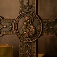 thumbnail image 3 of Virgin Mary Holding Baby Jesus Cross Solid Wood Carving Christmas Jesus Christ Nativity Religious Character Catholic Wall Cross, 3 of 5