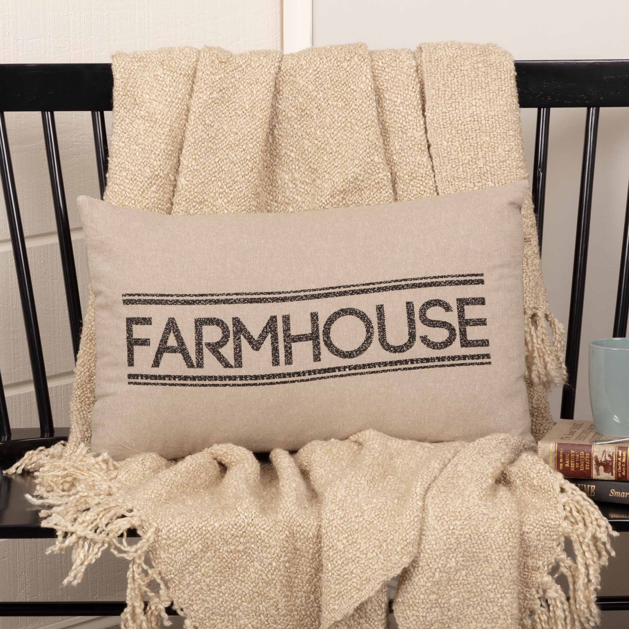 Farmhouse Throw Pillow 18x18 Sheep Sawyer Mill Black Embroidered White –  VHC Brands Home Decor