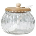 thumbnail image 1 of 1 Set Sugar Container Sugar Dispenser Glass Sugar Jar Glass Seasoning Jar Sugar Jar with Spoon, 1 of 2