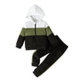 thumbnail image 2 of UACY Toddler Color Block Tracksuit Set - Hooded Zip Up Top and Jogger Pants, 2 Piece Fall Winter Outfit (JN, 6-7 Years), 2 of 9