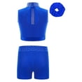 thumbnail image 2 of TTAO Acrobatics Gymnastics Leotards for Girls Rhinestones Athletic Crop Top with Shorts Cheerleading Uniform Set Blue 8, 2 of 7