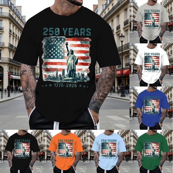 250 Anniversary Commemorative T Shirt Anniversary Celebration Soft Casual Mens Tees Black L