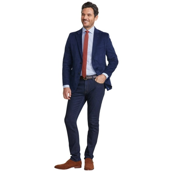 Nautica Mens Modern fit Sport Coat Blazer 36 S Navy Blue Solid Stretch