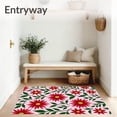 thumbnail image 3 of ODIKA 2'x3' Machine Washable Non-Slip Area Rug, Poinsettia Blossom Hook Kit Seasonal Flower Design High Traffic Rug, Pink, 742559, 3 of 7