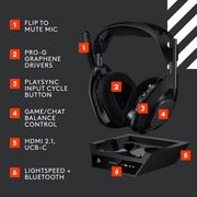 Logitech G Astro A50 X LIGHTSPEED Wireless Gaming Headset + Base Station, PLAYSYNC across Xbox Series X|S + PS5 + PC/mac, Black