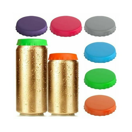 

Soda Can Lids 6 Pack Reusable Silicone Soda/Beverage/Beer Can Lids Fits Standard Soda Cans (Multicolor)