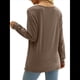 thumbnail image 4 of Blusa Elegante Informal con Cuello en Forma de Corazón y Larga para Mujer, Color Liso, Estilo Túnica, Tipo Suéter. Café XXL, 4 of 5