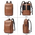 thumbnail image 7 of Shrrie Leather Laptop Backpack for Women and Men,28 L Travel Backpack Computer Bag Fits 16 inch Laptop,Expandable Casual Daypack with USB Charging Port for Work Business Weekender College, 7 of 7