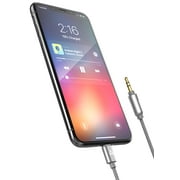 (Apple MFI Certified) iPhone Aux Lightning Cord to Male 3.5mm Auxiliary Cable (iPhone Audio Link to Car Jack, Headphones & Speakers) (Gray)