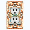 thumbnail image 1 of Metal Light Switch Plate Cover Blue Orange Mandala Star Tile Pattern TIL041, 1 of 13