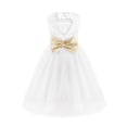thumbnail image 4 of iEFiEL Girls Floral Lace Wedding Flower Girl Dress Kids Communion Dress, 4 of 7