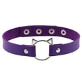 thumbnail image 1 of Collier Ras-de-Cou pour Femmes Tête de Chat Ajustable Collier Gothique Ras-de-Cou Faux Cuir, 1 of 10